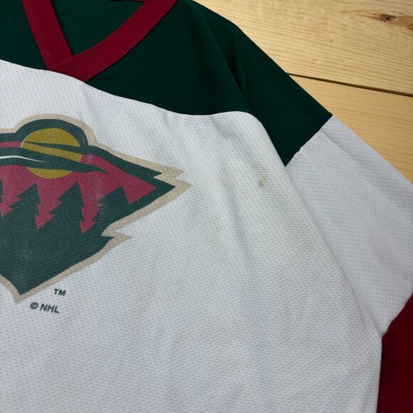 Minnesota Wild Jersey Mens XXL White Practice Jersey 1/2 Sleeve Logo Athletic - Picture 3 of 13